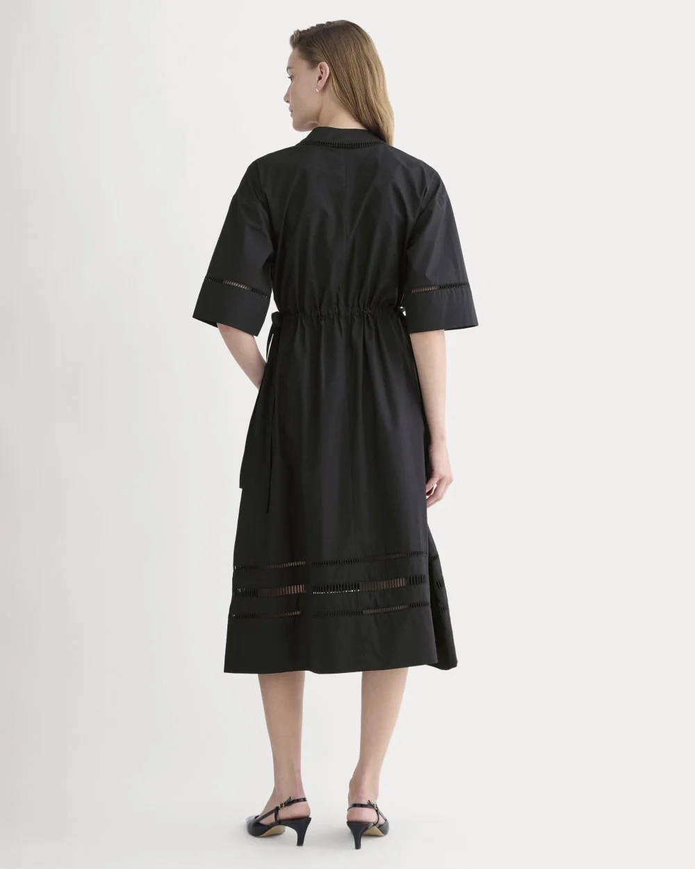 The Lace Trim Caftan Dress | Black (4)