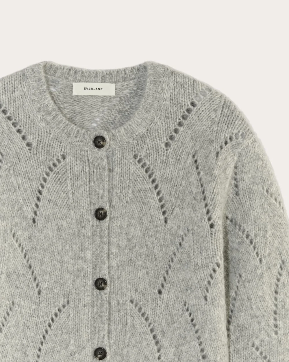 The Pointelle Cardigan in Cloud | Heather Grey (3)