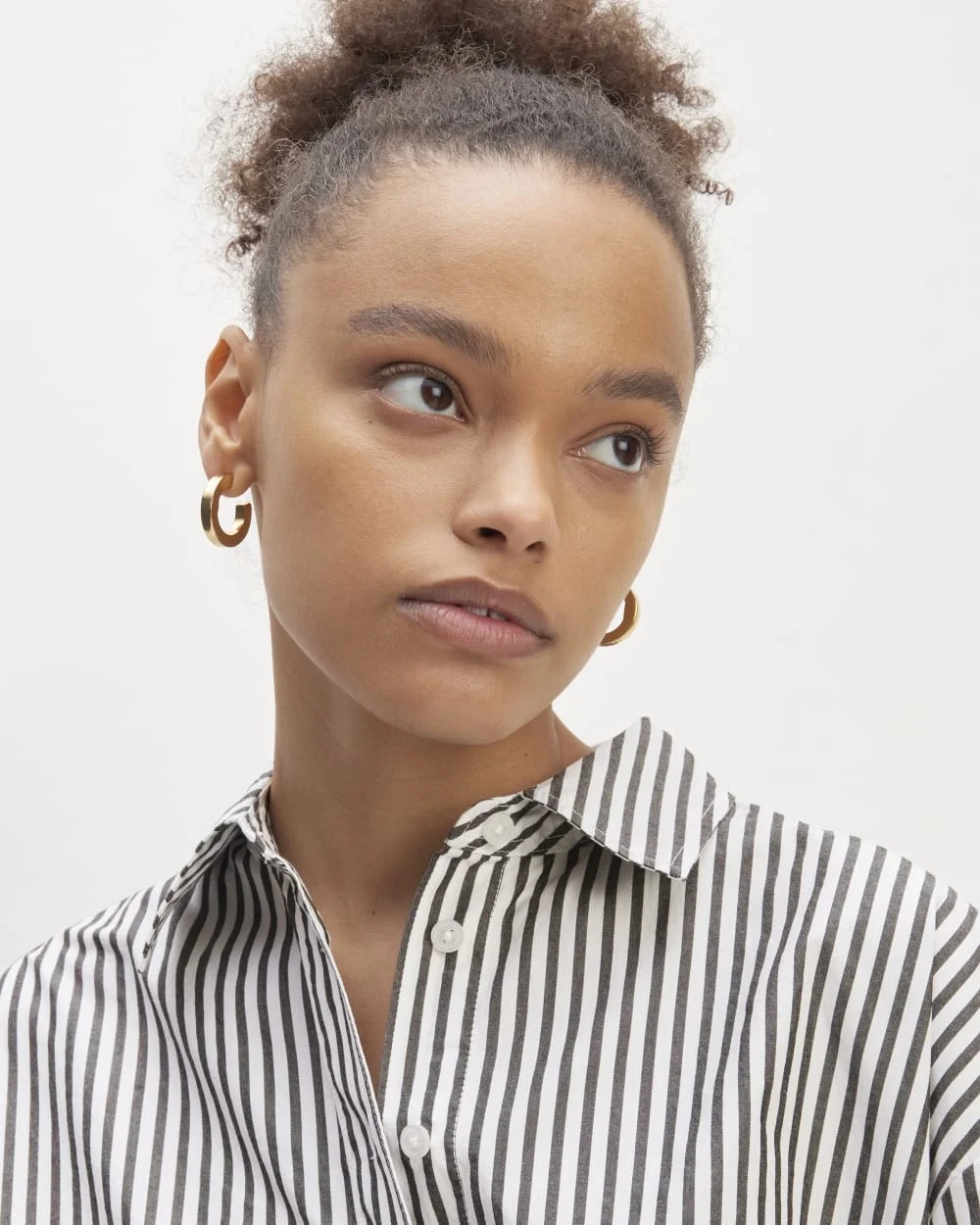 The Supima® Cotton Boyfriend Shirt | Optic White / Black (2)