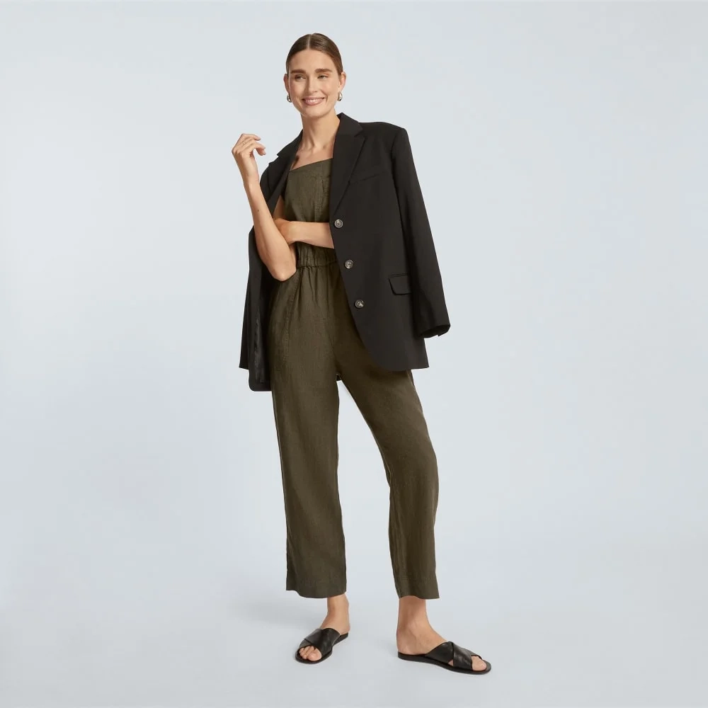 The Linen Shoestring Jumpsuit | Beech (3)