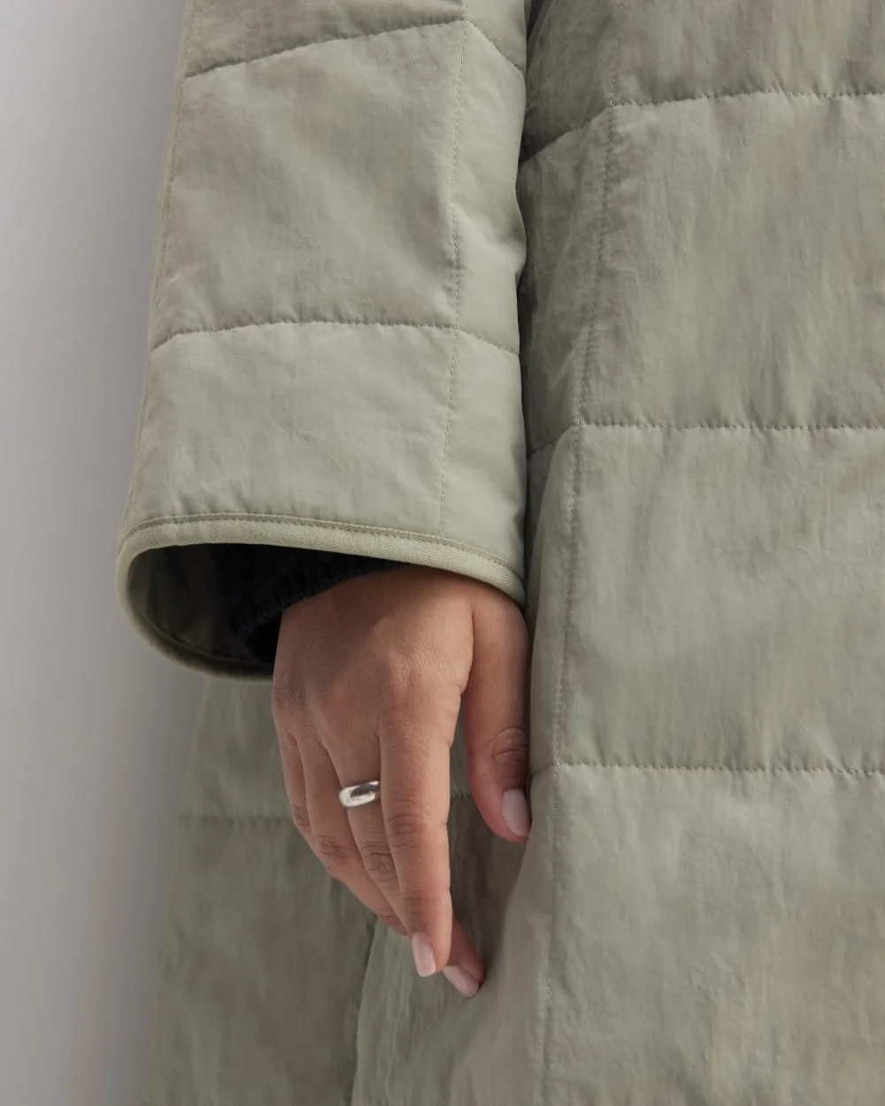 The ReNew Quilted Long Liner | Sage Green (4)