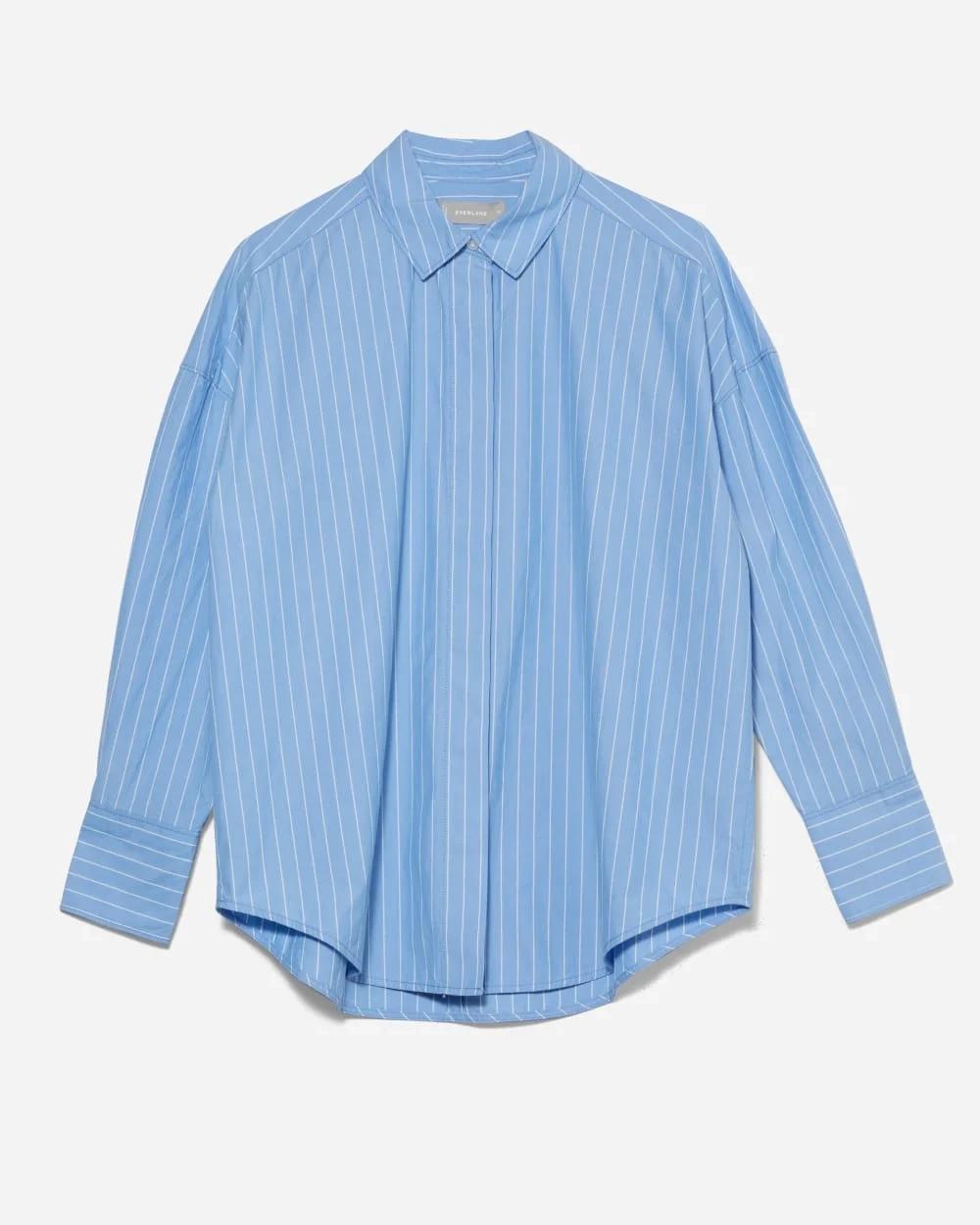 The Oversized Poplin Shirt | Powder Blue / White (6)