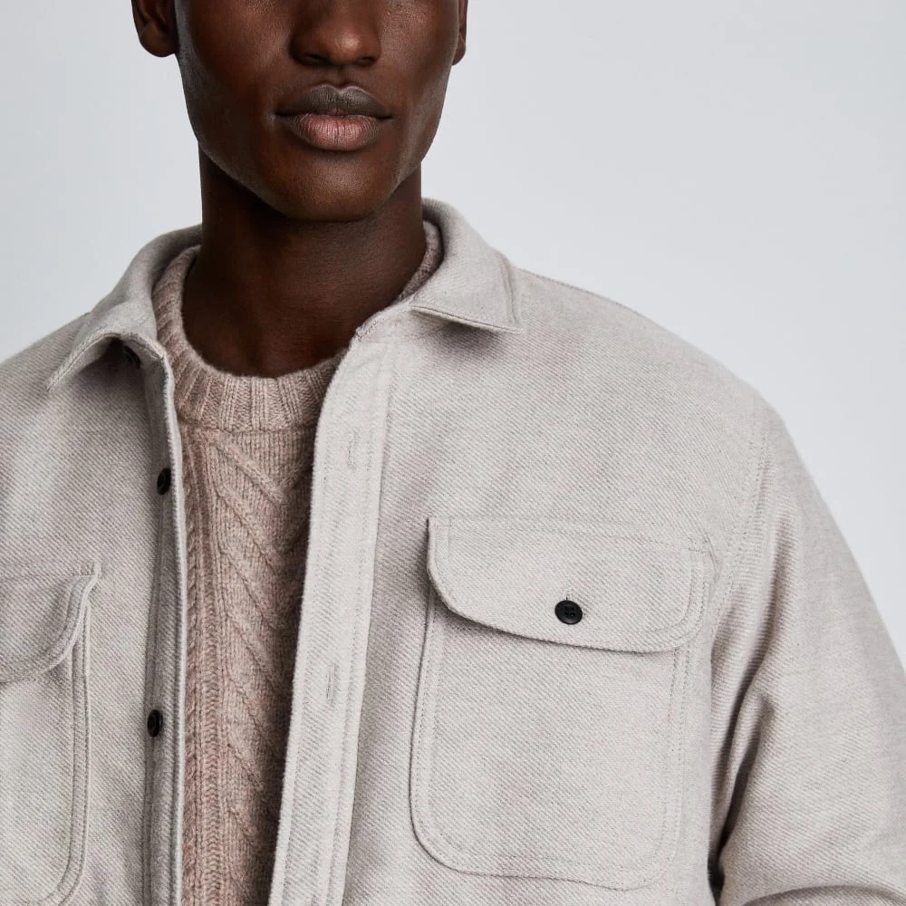 The ReNew Fleece-Lined Heavyweight Overshirt | Heathered Burnt Sugar (4)