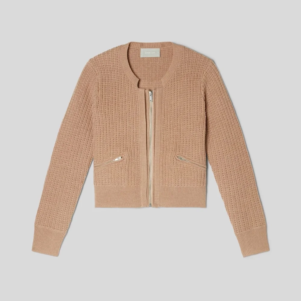The Cropped Cotton-Merino Bomber |  Chestnut (5)