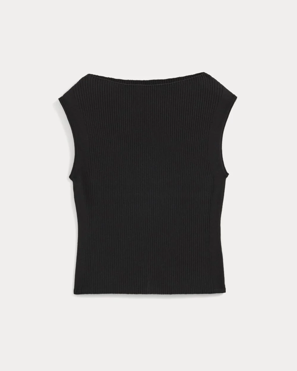 Boat-Neck Ribbed Knit | Black