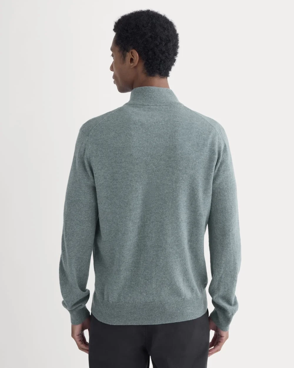 Cashmere Quarter Zip Sweater | Denim Blue (4)