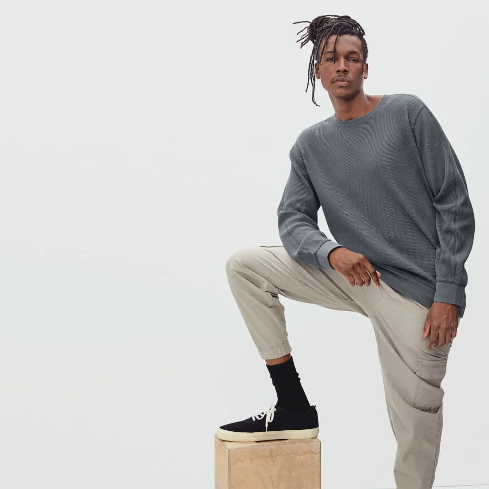 The Waffle Long-Sleeve Crew Tee | Slate (3)