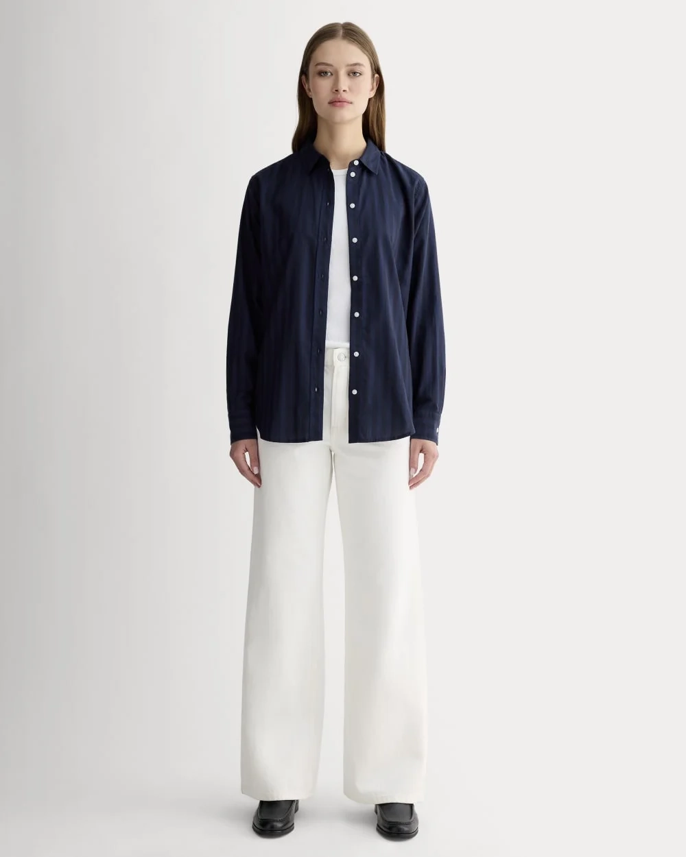The Must-Have Shirt in Silky Cotton | Navy / Black (3)