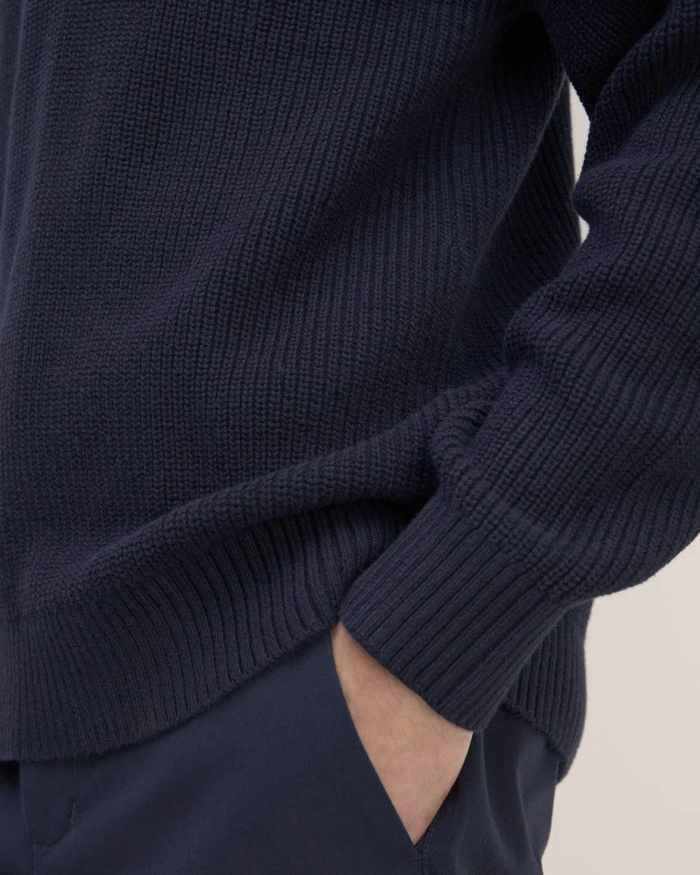 The Cotton Chunky Rib Polo | Navy (4)