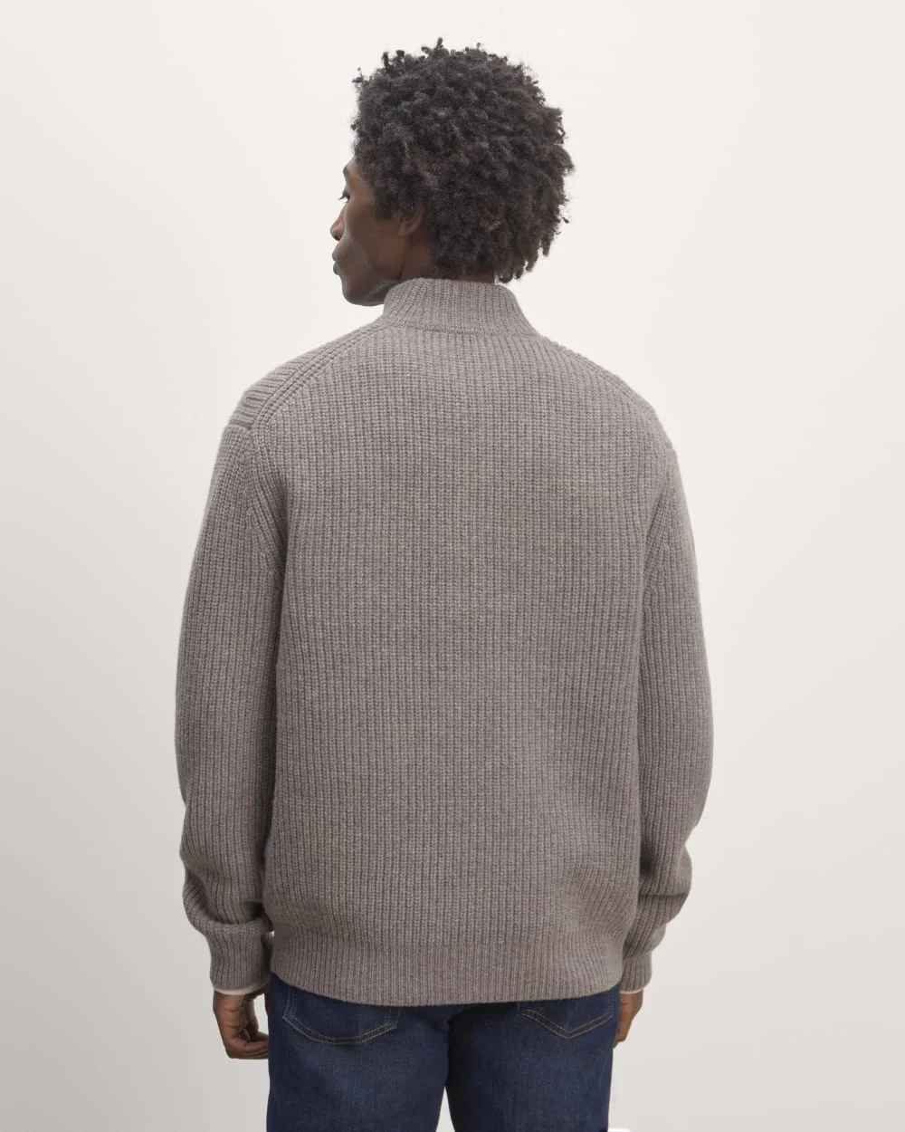 The Felted Merino Half-Zip Sweater | Taupe Melange (2)