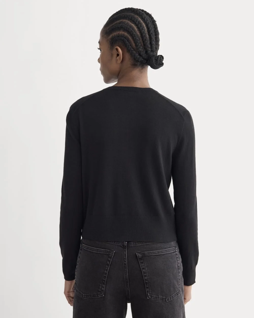 The Cropped Cardigan in Cotton Cashmere | Black (2)