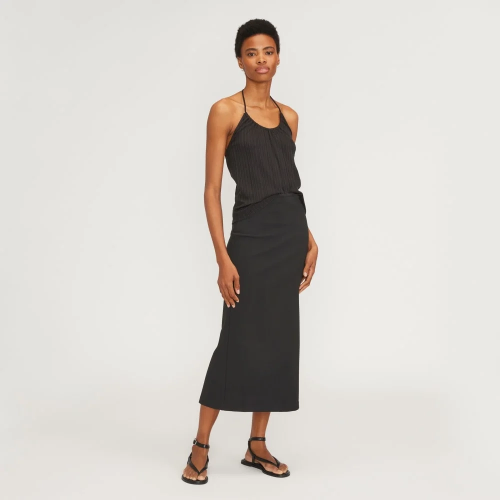 The Rib Soft Knit Halter Top | Black (3)