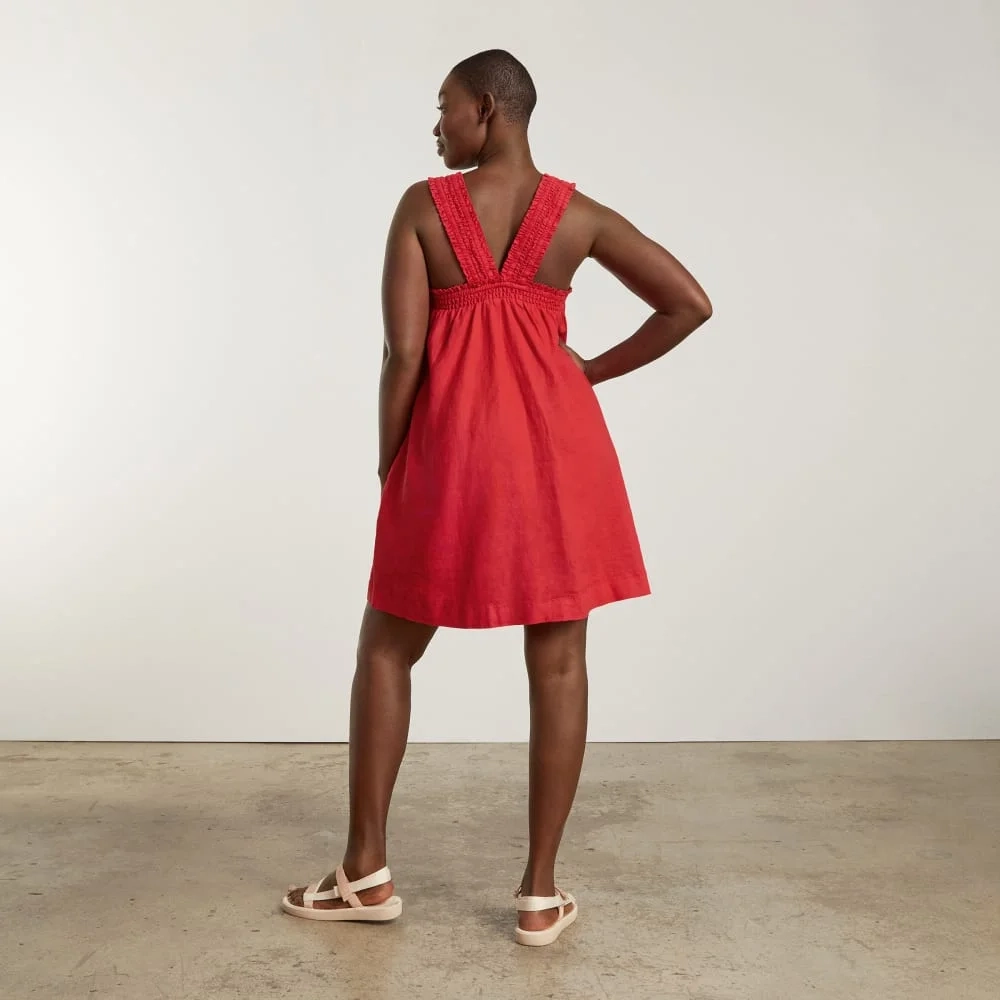 The Smocked Linen Dress | Goji Berry (3)