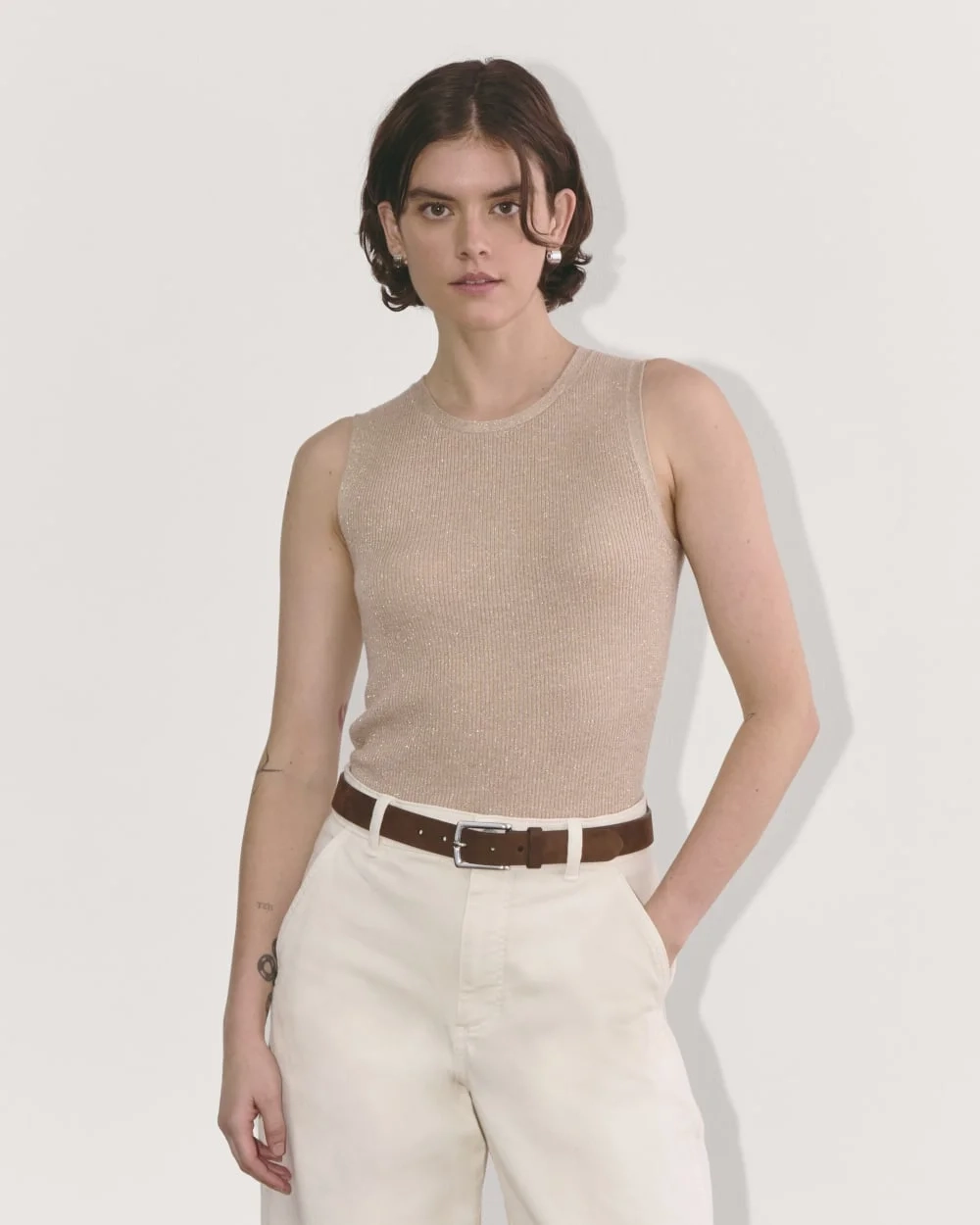 The Tank in Lurex Merino | Gold