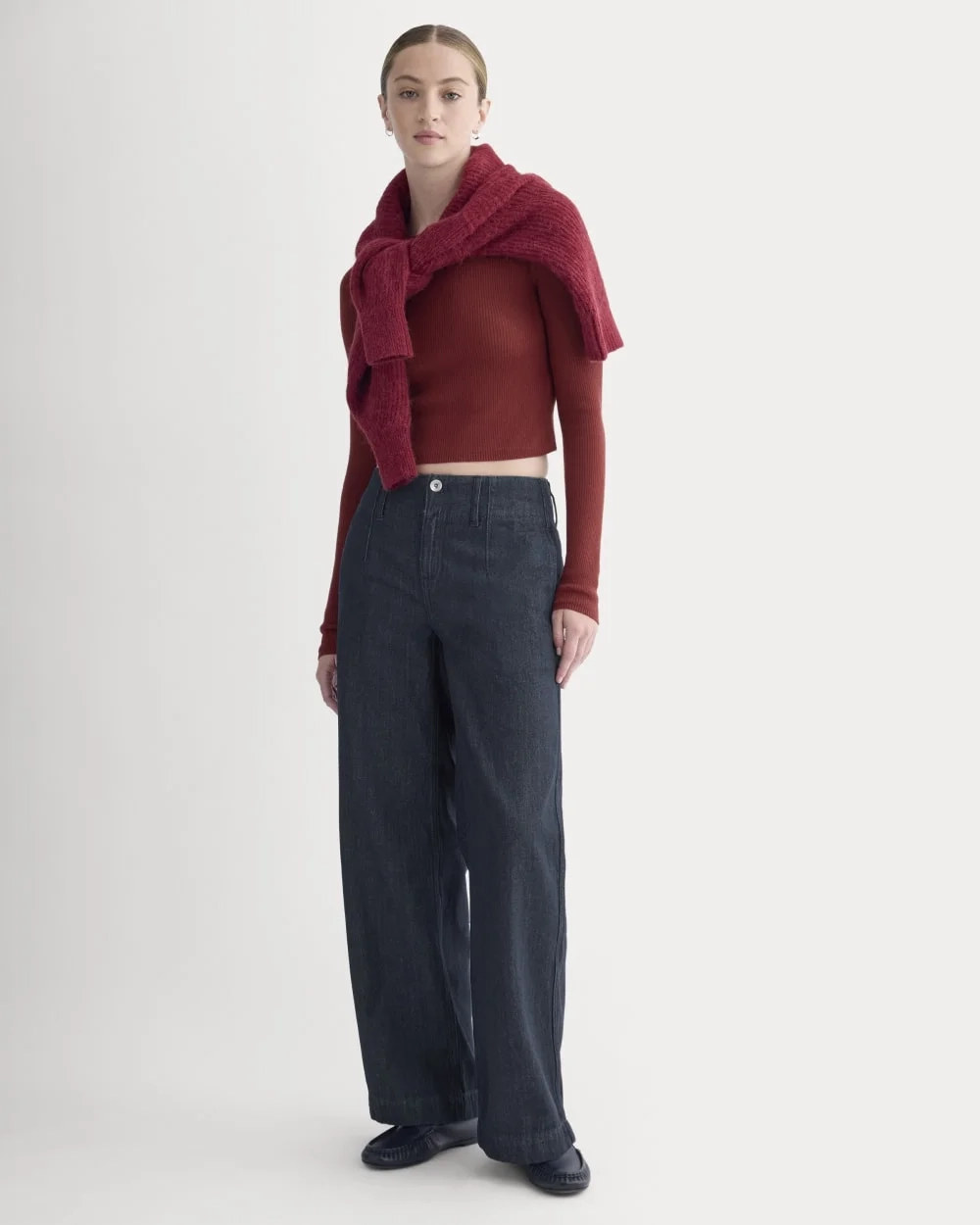 The Cropped Crew Top in Ultrafine Merino | Merlot (3)