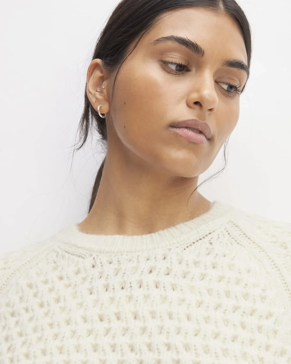 The Cloud Oversized Textured Crew | Bone (4)