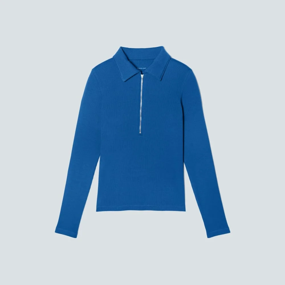 The Super-Soft Zip Polo | Lapis Blue