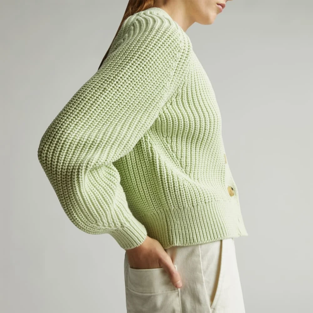 The Texture Cotton Cardigan | Seafoam Green (3)