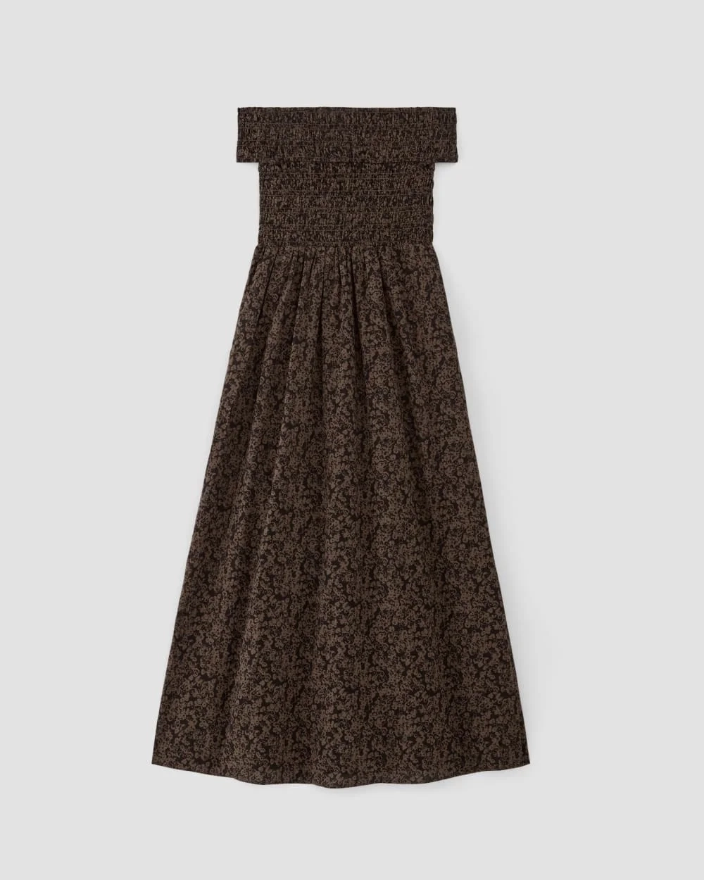 The Gauze Off-the-Shoulder Dress | Black / Cocoa Small Floral (4)