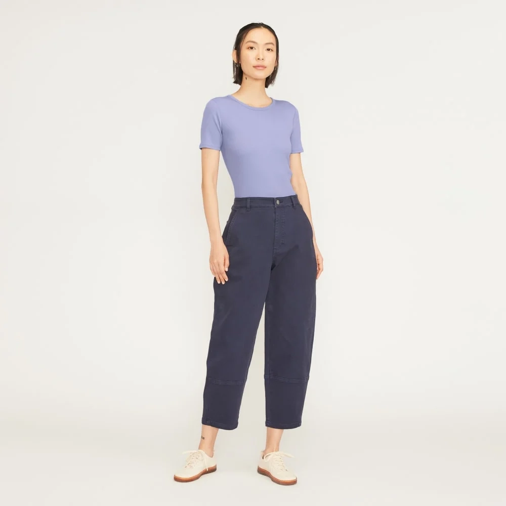 The Pima Micro-Rib Crew Tee | Cornflower Blue (3)