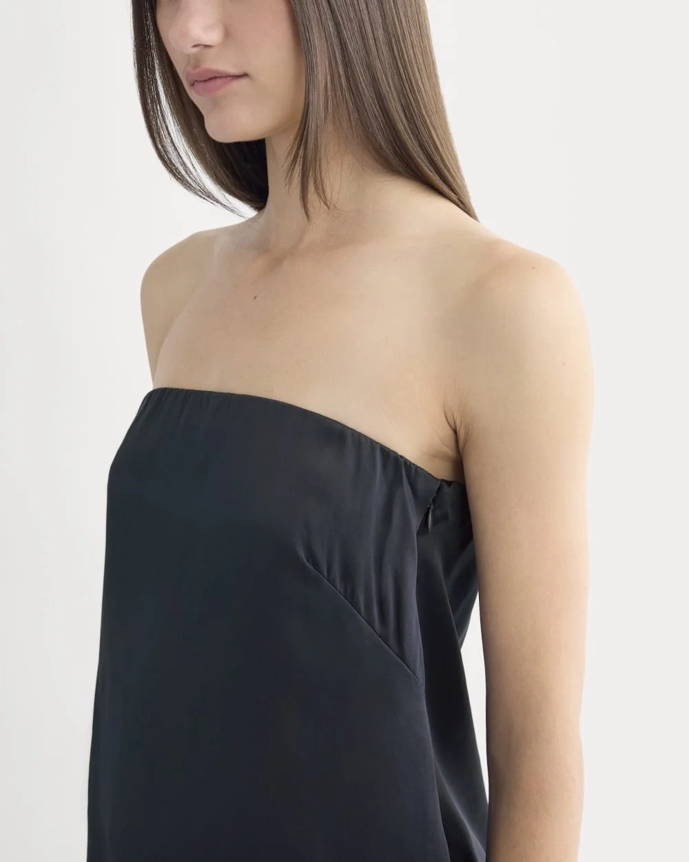 Thin Strap Cami in Silk Charmeuse | Navy (2)