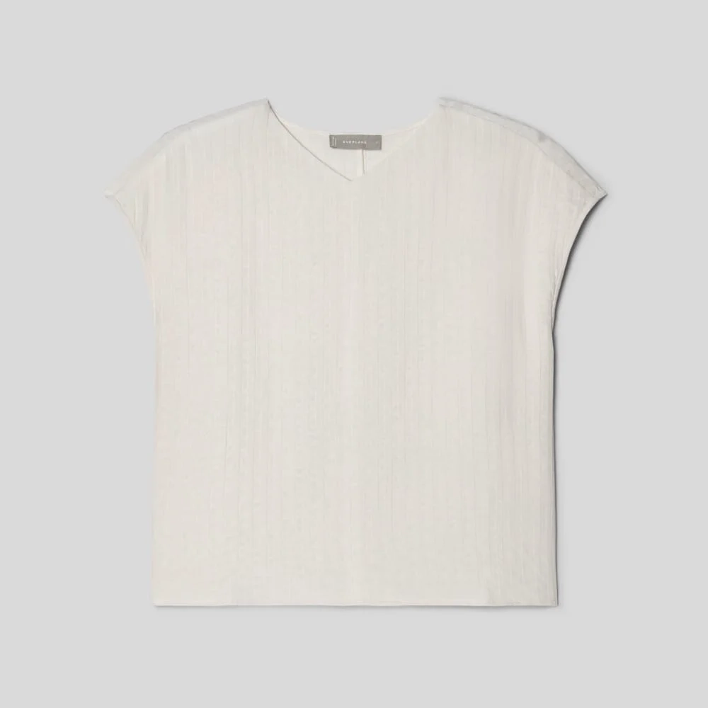 The City Stripe V-Neck Top | Bone (3)