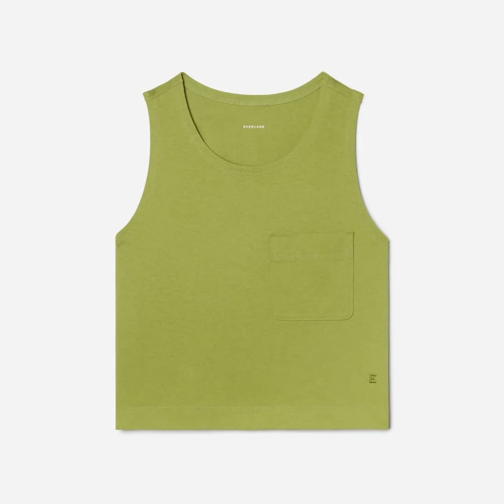 The Premium Weight Cropped Pocket Tank | Pepper