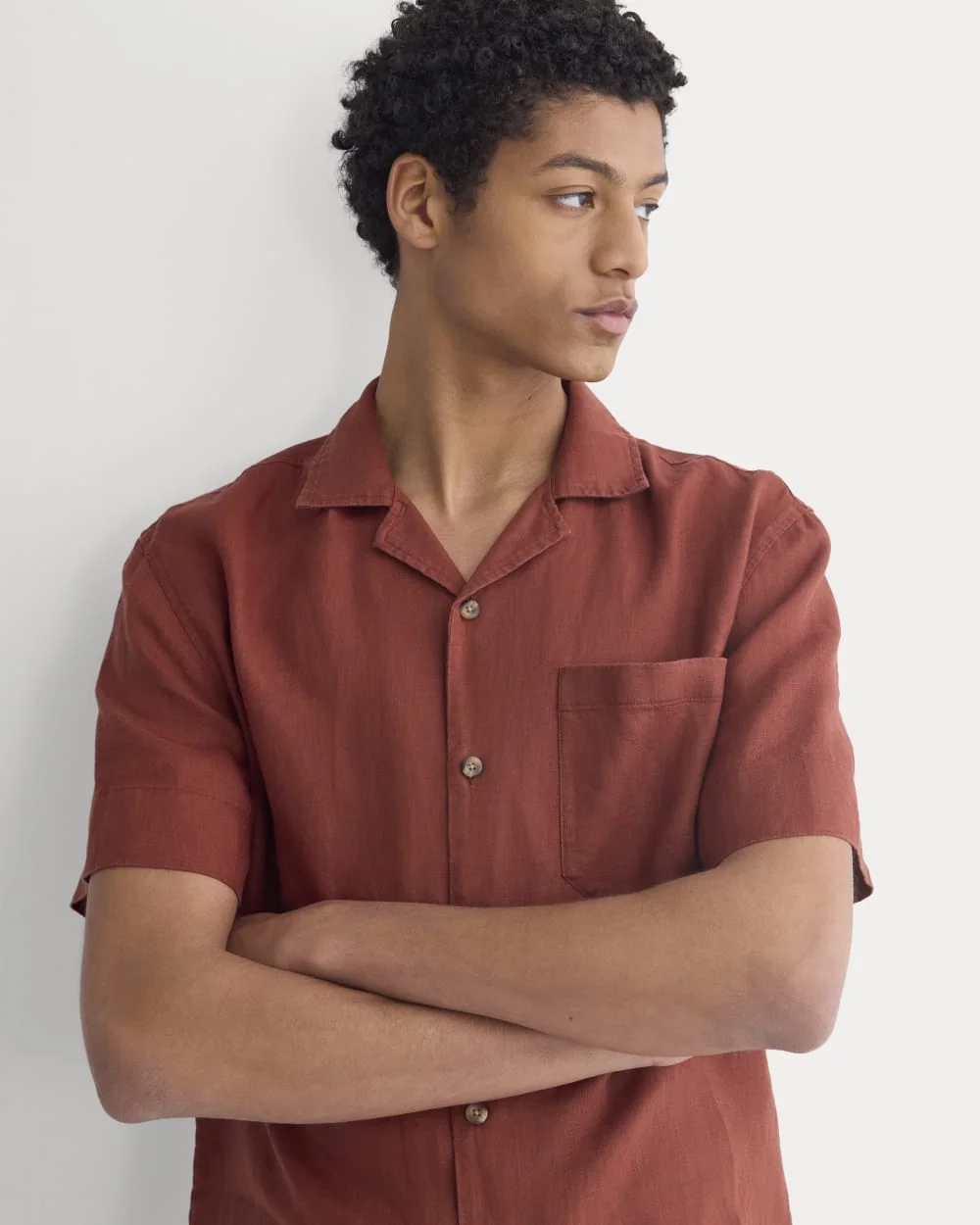 Linen Resort Shirt | Henna Red (2)