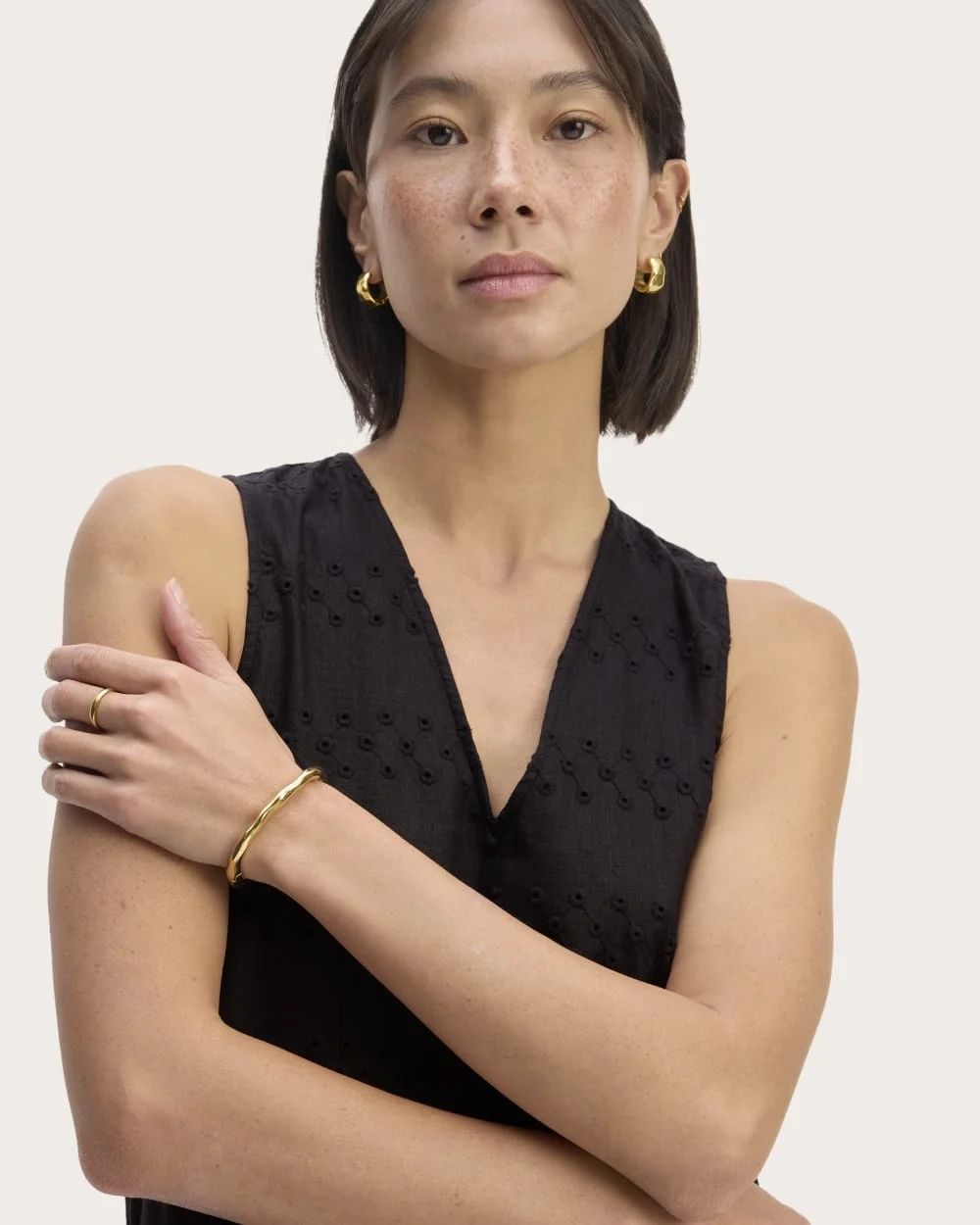 The Linen Eyelet Maxi Dress | Black Eyelet (4)