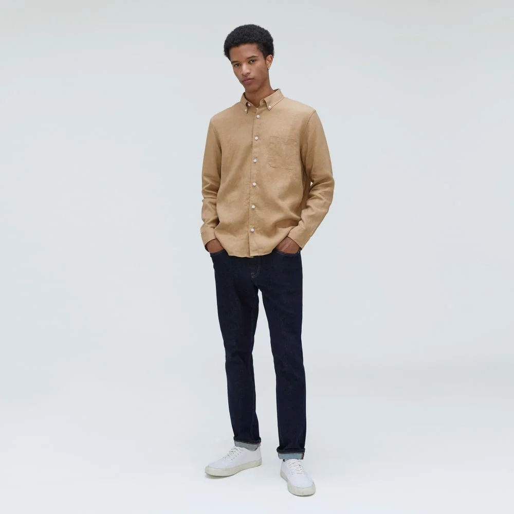 The Classic Shirt in Linen | Iced Coffee (5)