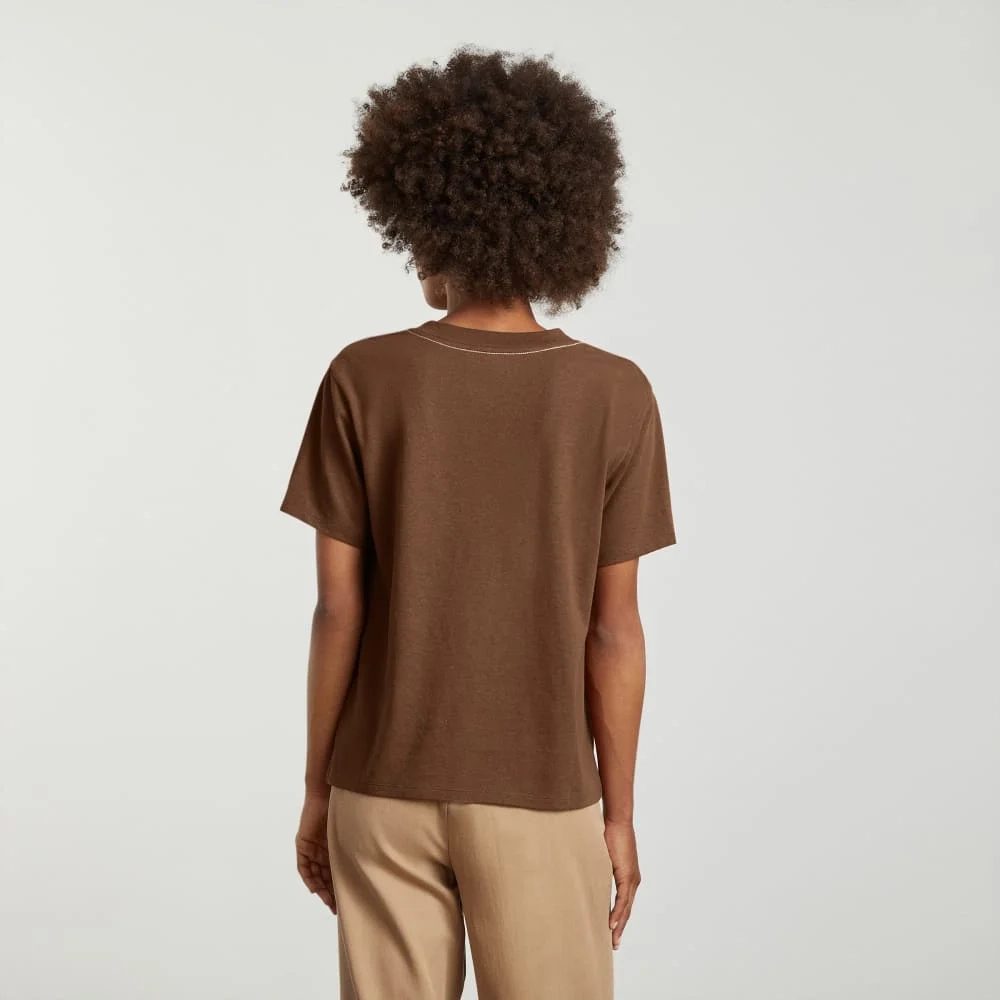 The Vintage V-Neck Hemp Tee | Espresso (4)