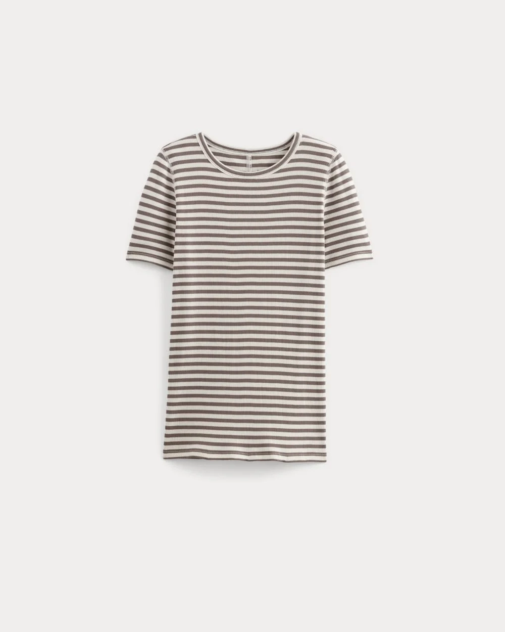 The Luxe Rib Crew | Bone / Deep Taupe (3)