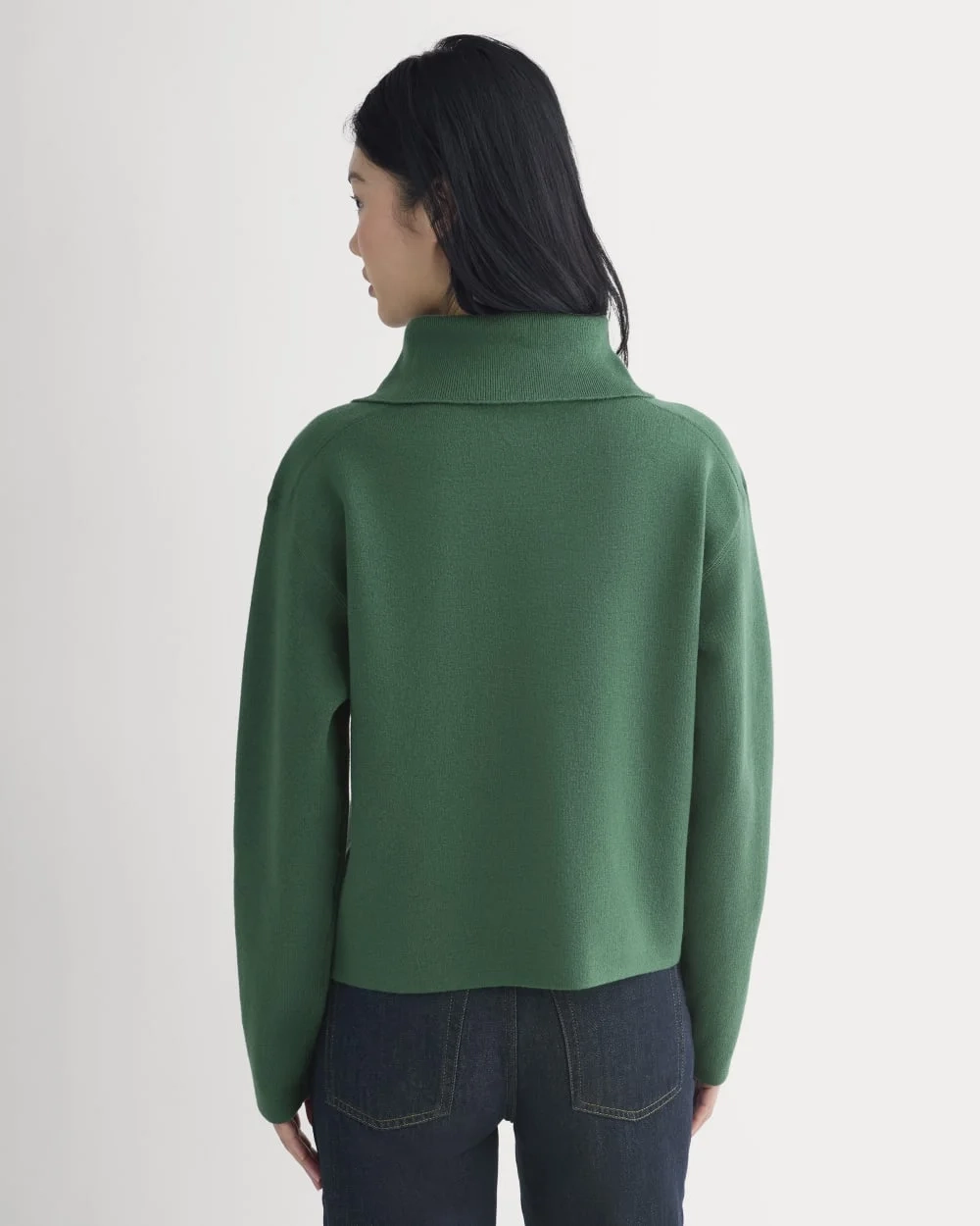 Double Knit Half-Zip in Cotton Merino | Hunter Green (3)