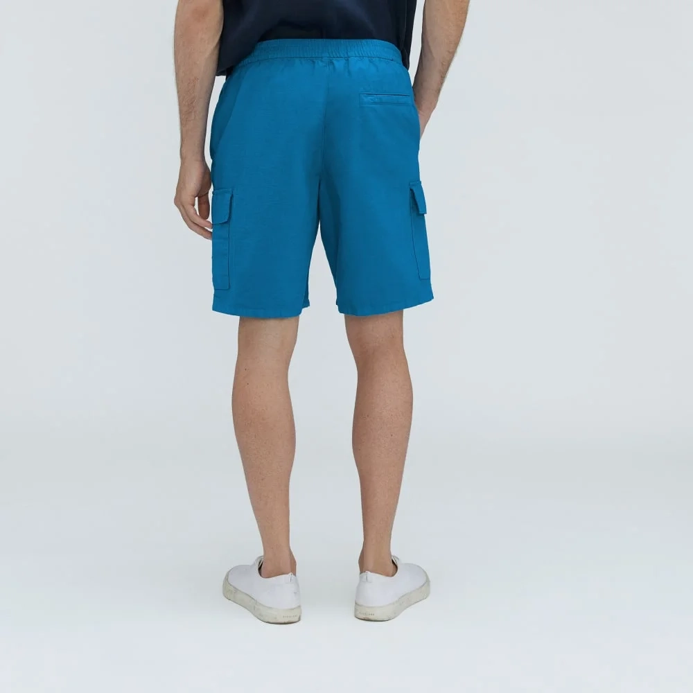 The Cotton Linen Short | Horizon Blue (4)