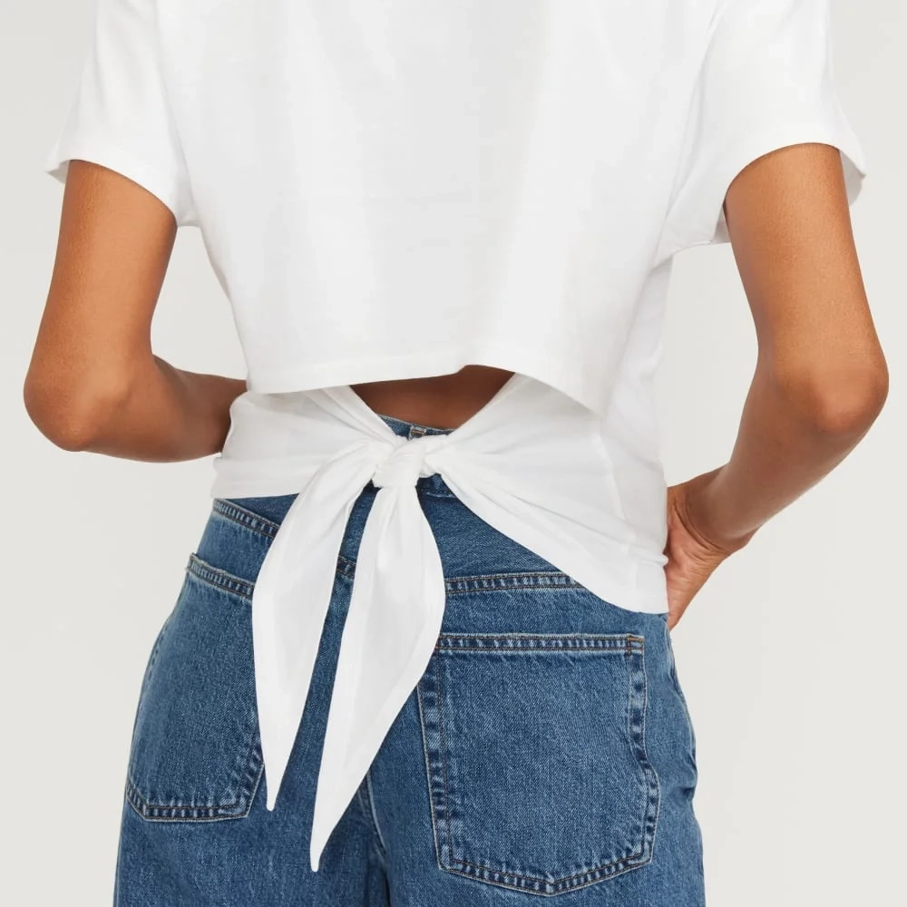 The Organic Cotton Tie Back Tee | White (3)