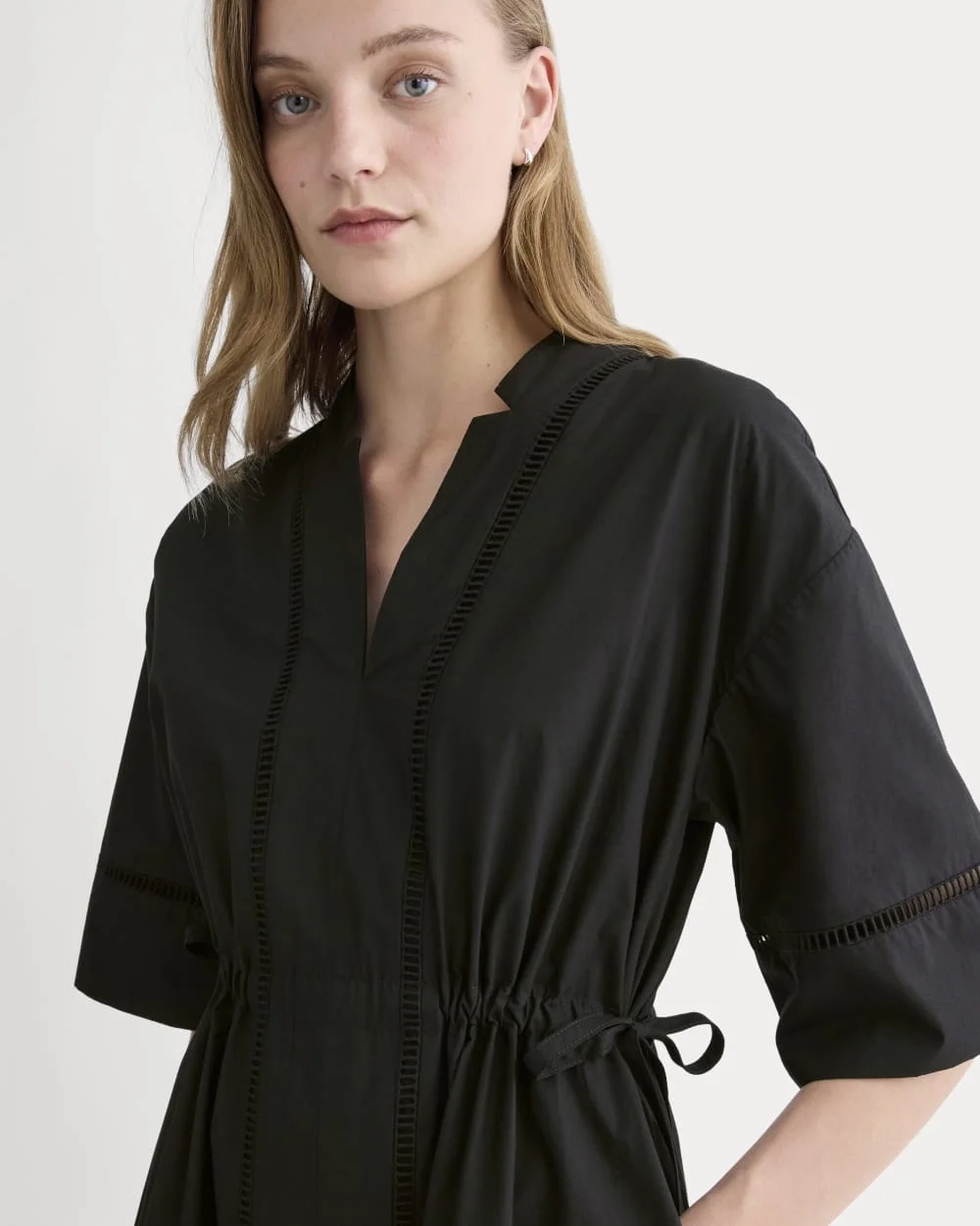 The Lace Trim Caftan Dress | Black (5)