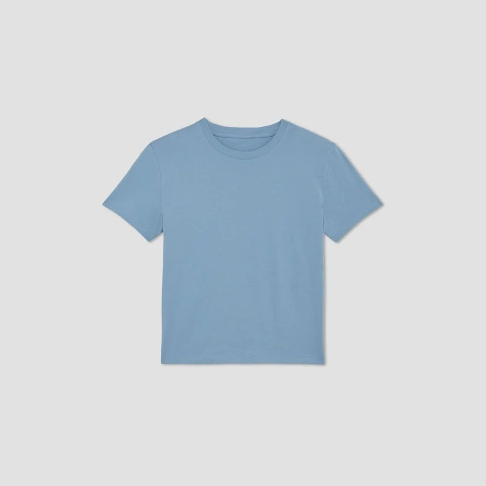 The Box-Cut Tee in Essential Cotton | Heritage Blue | No Pocket (4)