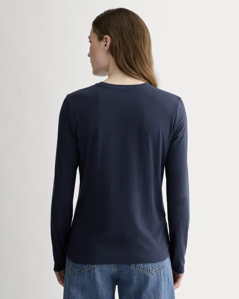 The Slim Long-Sleeve Crew in Essential Cotton | Navy (3)