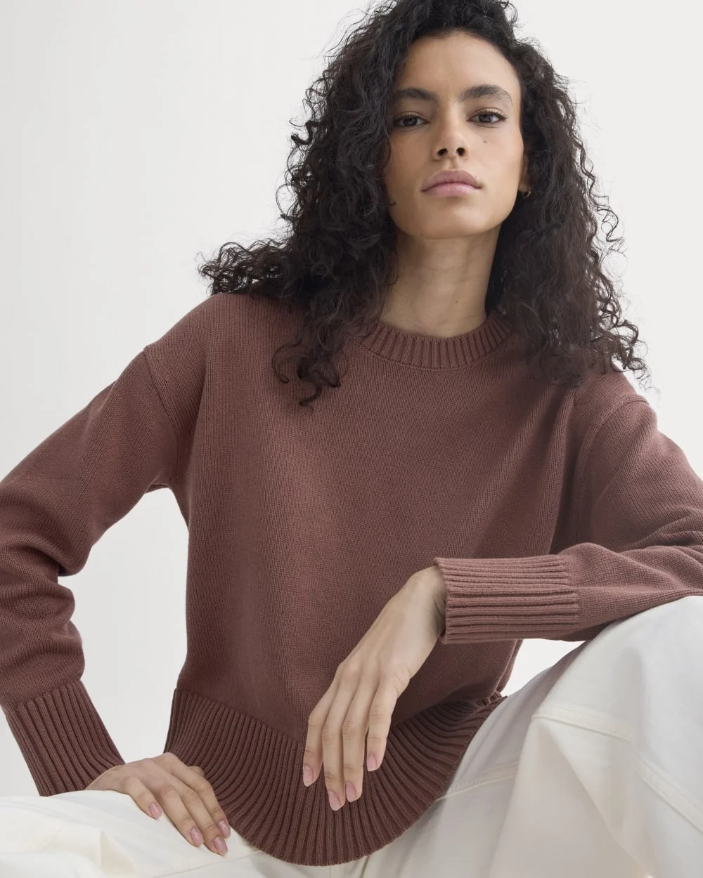 The Boxy Sweater in Everyday Cotton | Mocha