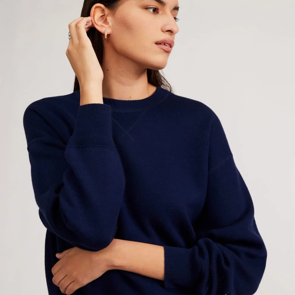 The Cotton-Merino Sweatshirt | Bright Navy (2)