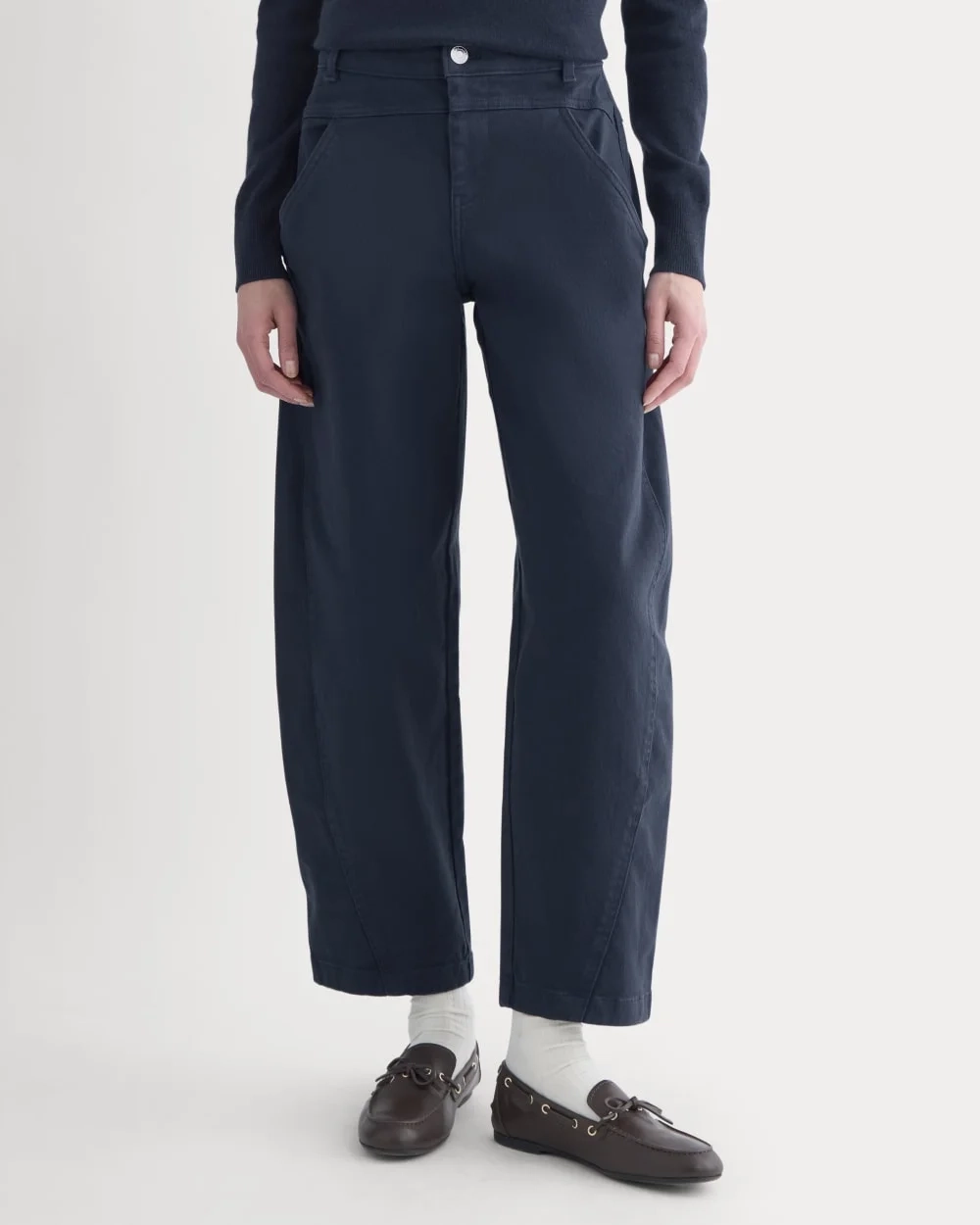 Double-Stitch Barrel Pant | Navy (4)