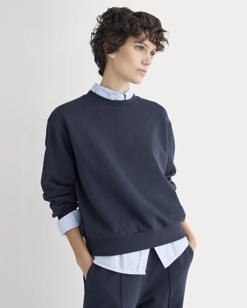 Lightweight Terry Blouson Crew | Navy