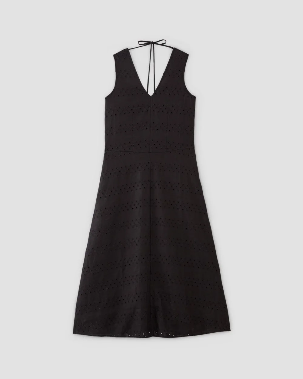 The Linen Eyelet Maxi Dress | Black Eyelet (5)