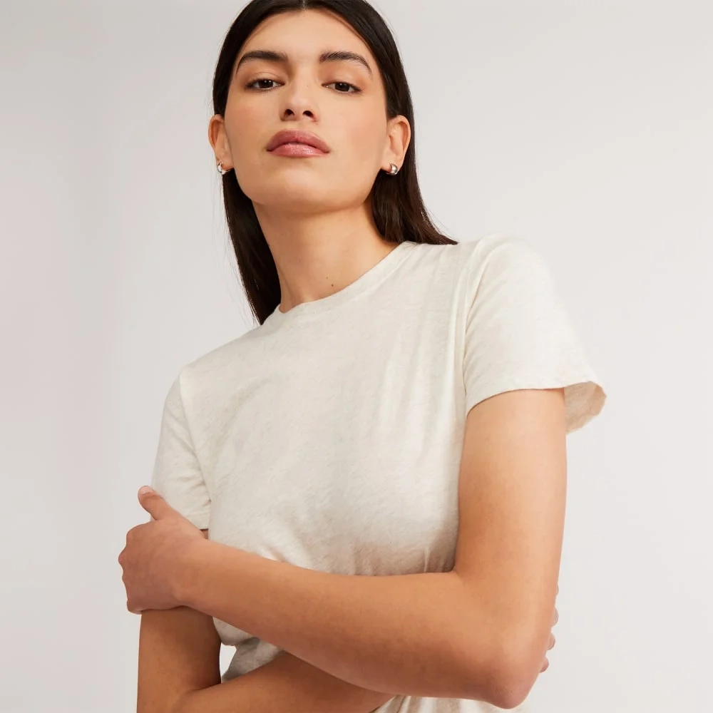 The Organic Cotton Crew Tee | Heathered Oat (5)