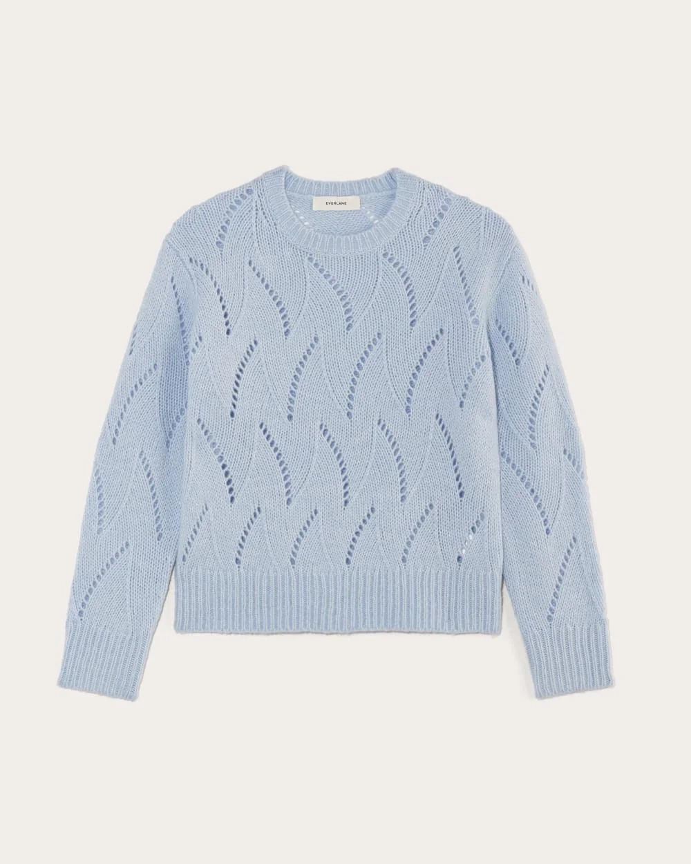 The Pointelle Sweater in Cloud | Chambray Blue (3)