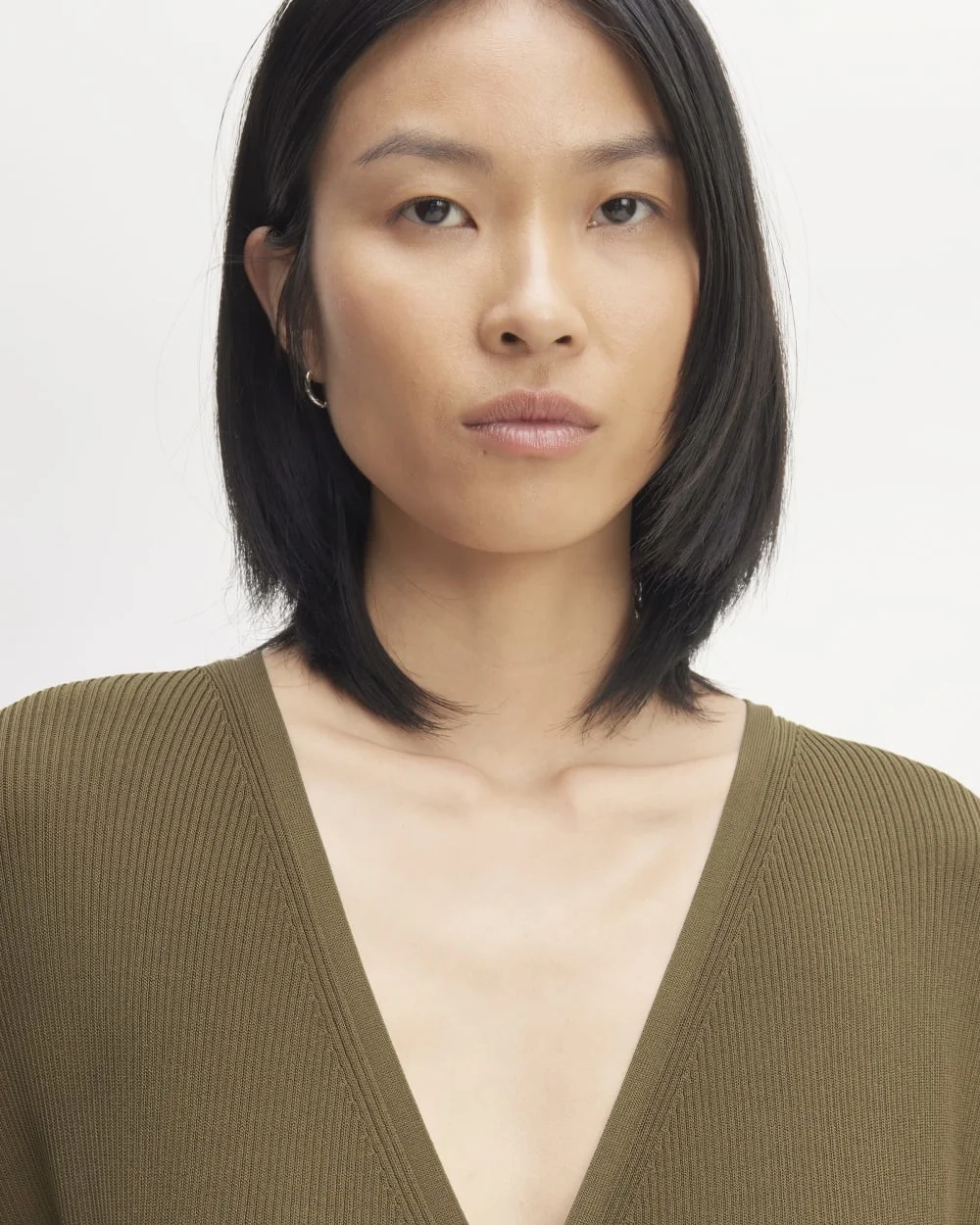 The Ribbed Wrap Midi Dress | Beech (3)