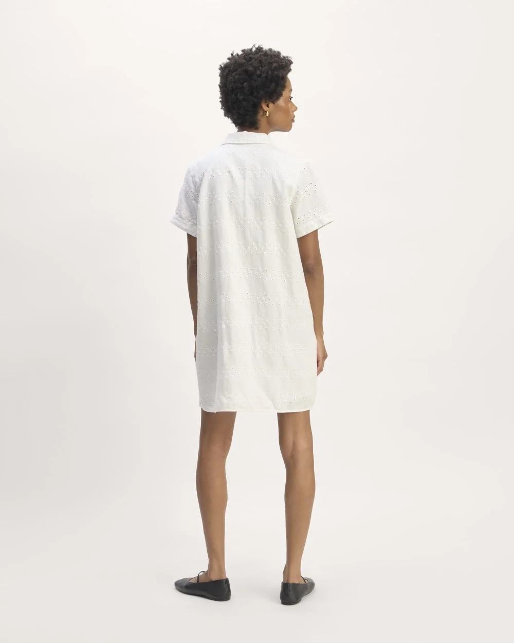 The Linen Eyelet Shirtdress | White Eyelet (4)