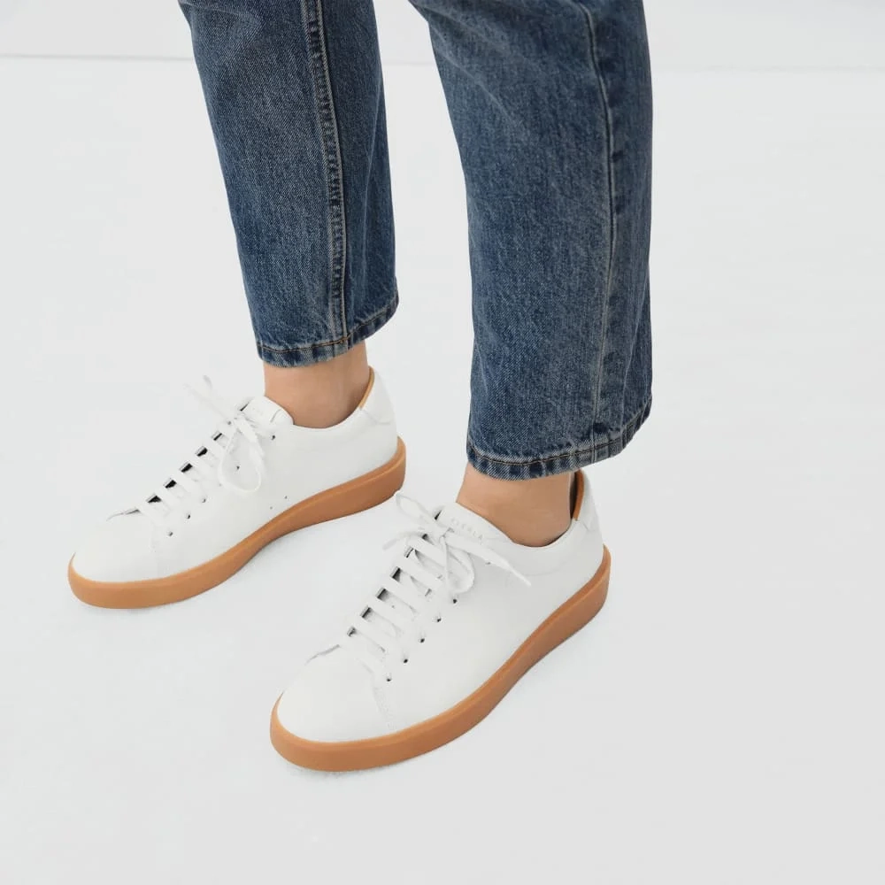 The ReLeather® Tennis Shoe  | White / Gum Sole (5)
