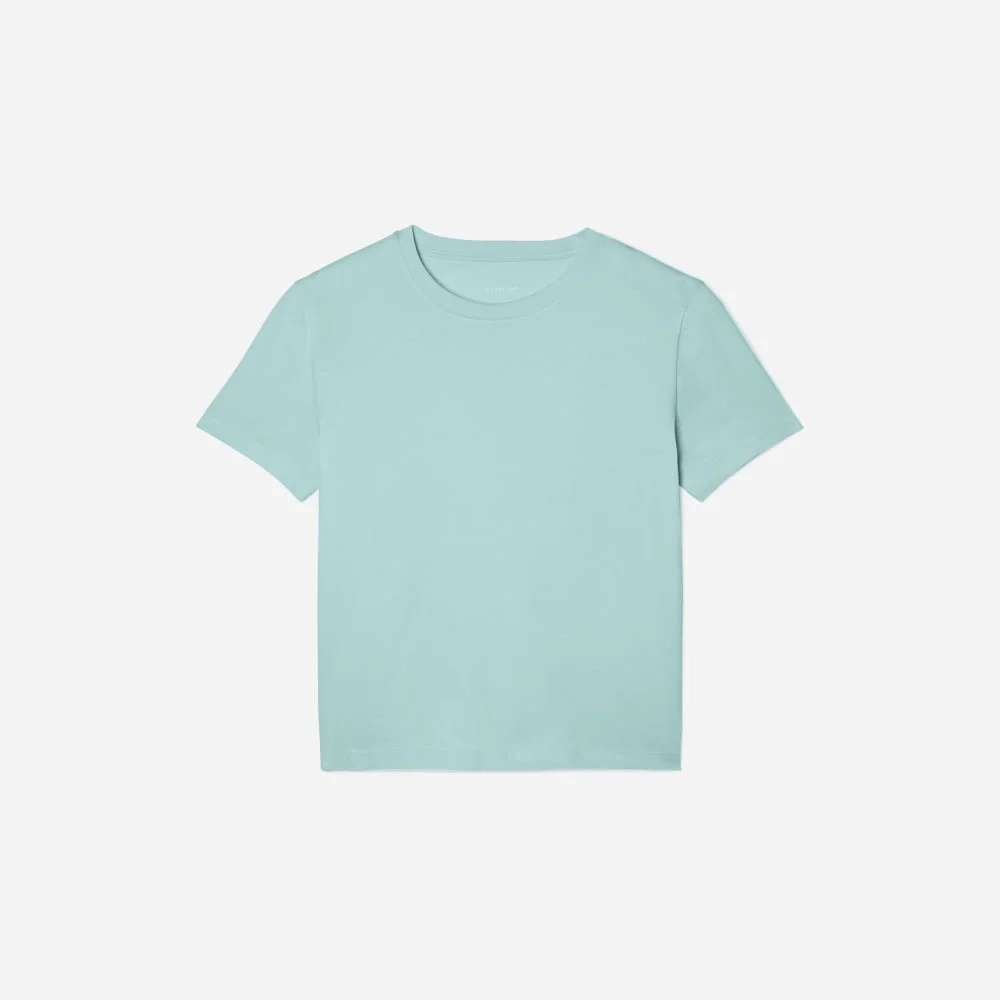 The Box-Cut Tee in Essential Cotton | Ice Blue | No Pocket
