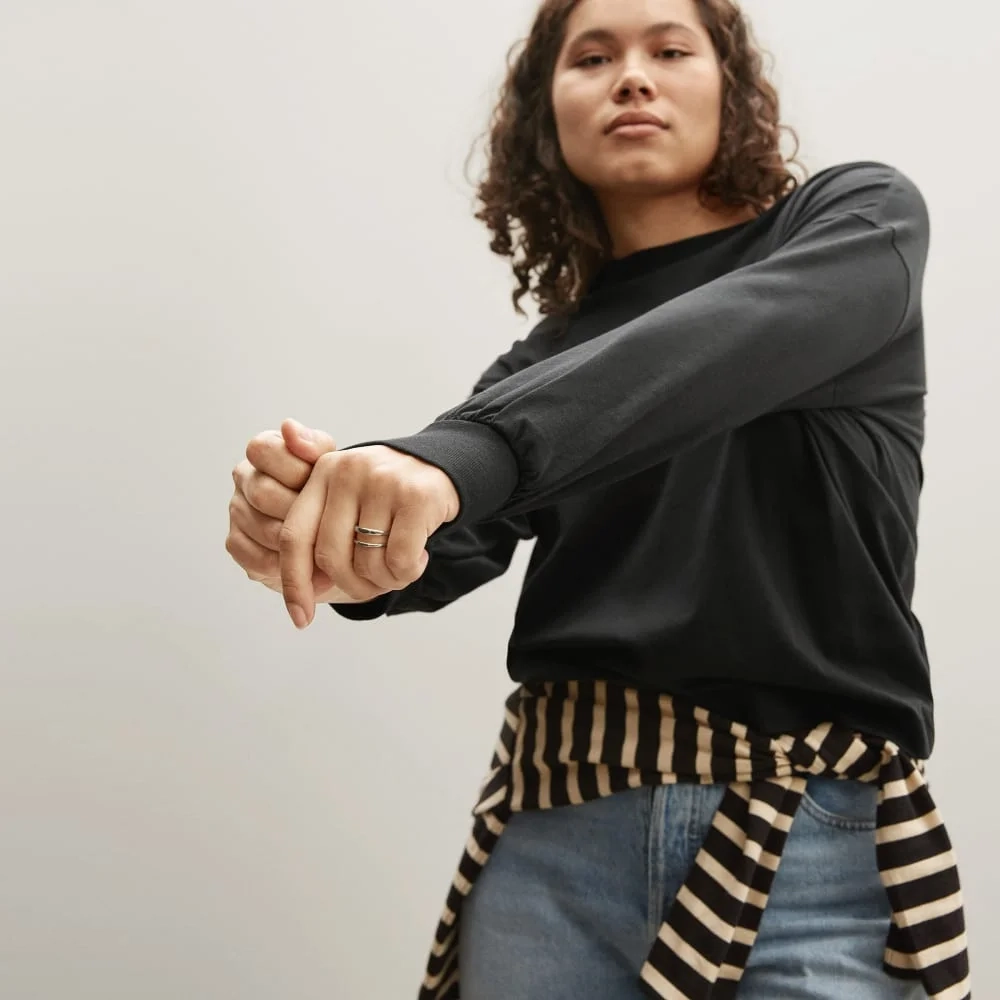 The Organic Cotton Long-Sleeve Tee | Black (4)